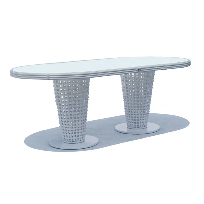 Skyline Design Dynasty Oval Dining Table with Glass