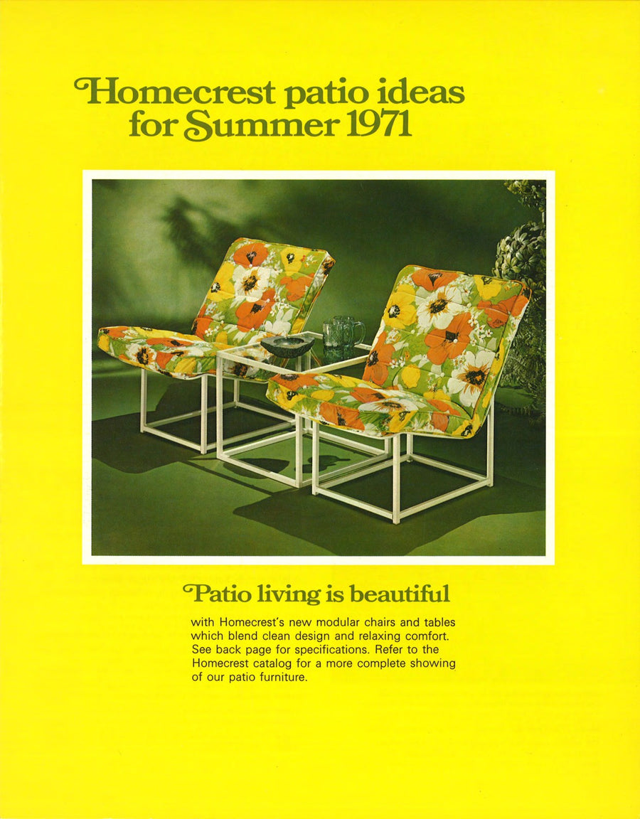 "Homecrest patio ideas for Summer 1971"