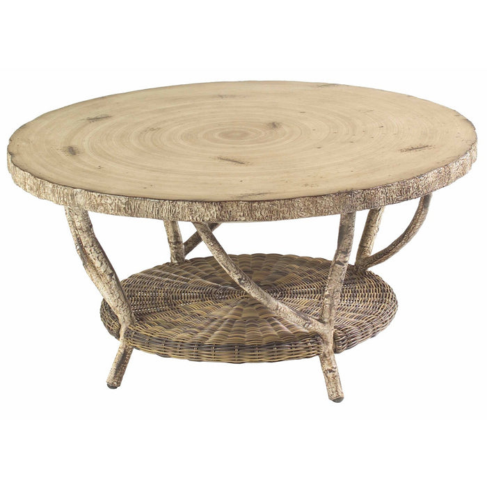 Woodard River Run Coffee Table with Faux Birch Top