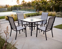 Deluxe Obscure Glass Dining Table, 36" Square