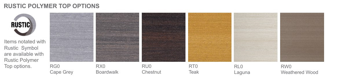 Rustic Polymer top color options