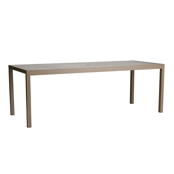 Lloyd Flanders Milan 87" Rectangular Umbrella Dining Table in Brushwood Finish