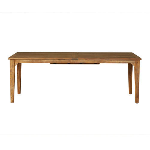 Lloyd Flanders Teak 86-110" Double Butterfly Leaf Umbrella Table in Antique Gray Finish
