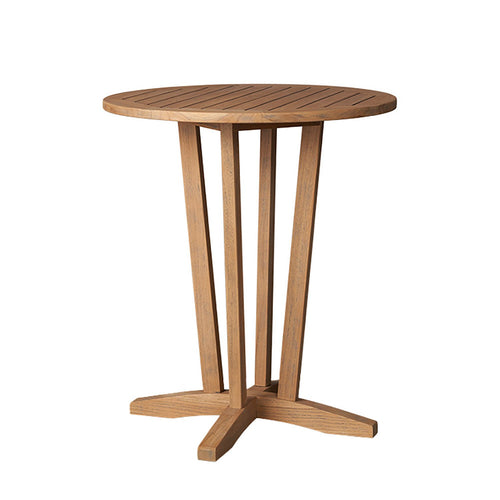 Lloyd Flanders Teak 30" Round Balcony Table in Antique Gray Finish