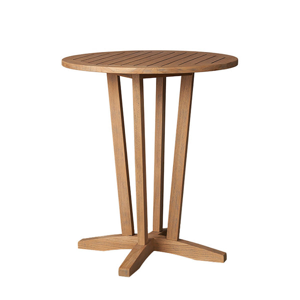 Teak 30" Round Balcony Table in Antique Gray Finish