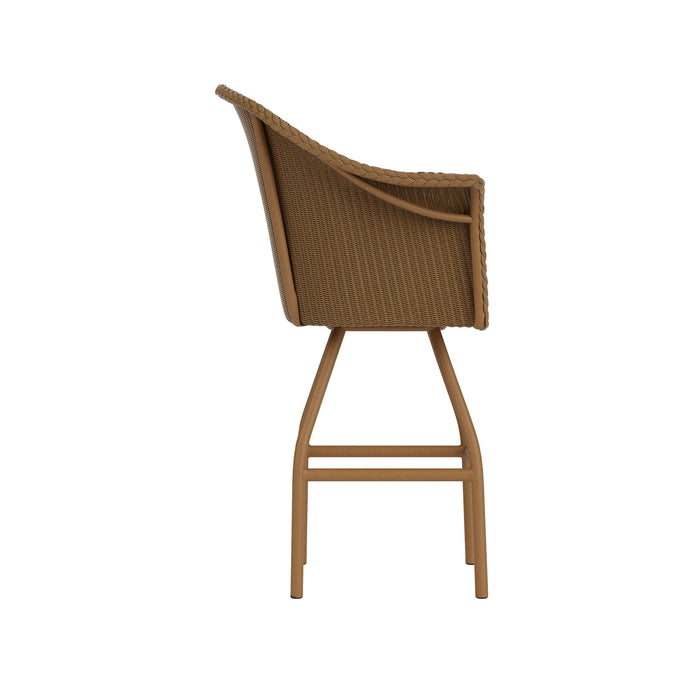 Lloyd Flanders All Seasons Swivel Bar Stool with Padded Seat, side view