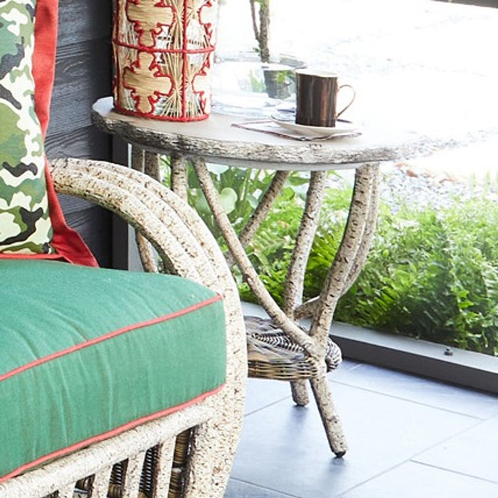 Woodard River Run Side Table with Faux Birch Top