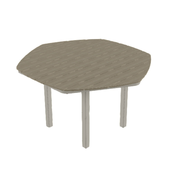 Telescope Casual Rustic Polymer Balcony Height Table With 62" Hexagonal Table Top