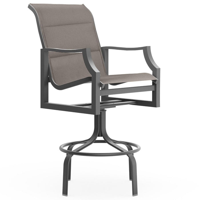 Woodard Nico Padded Sling Swivel Bar Stool