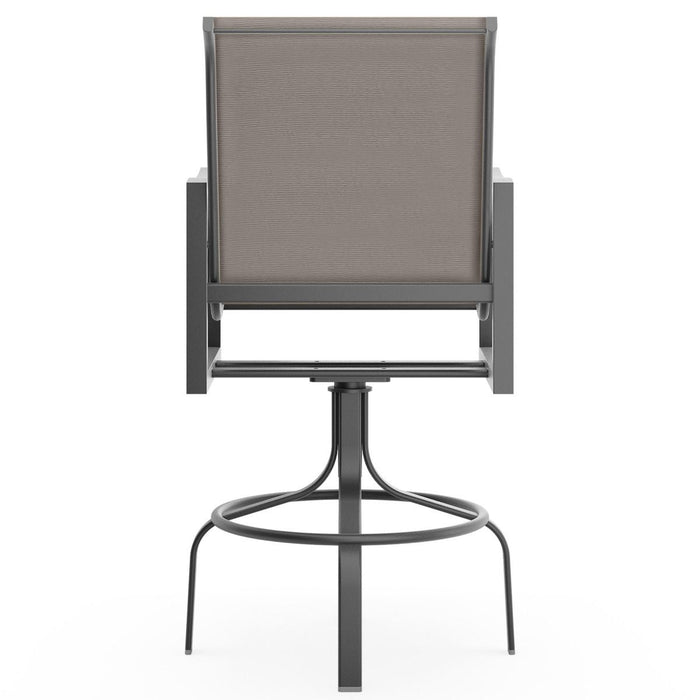 Woodard Nico Padded Sling Swivel Bar Stool