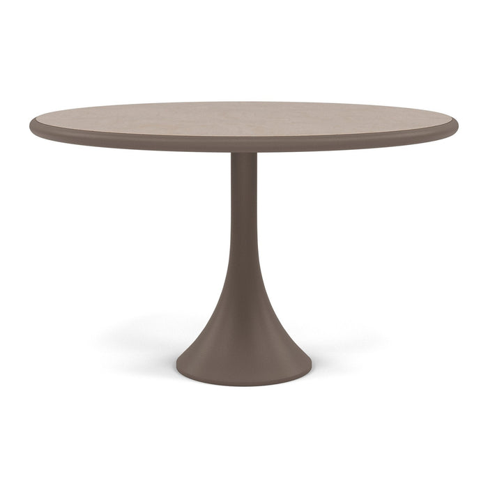 Woodard Louie 5-Piece Dining Set: Profile 48" Round Pedestal Dining Table