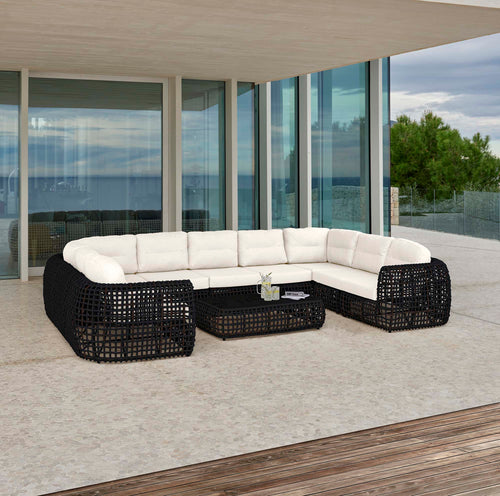 Skyline Design Dynasty 10-Piece Sectional Set with Sunbrella Cushions - Black Mushroom