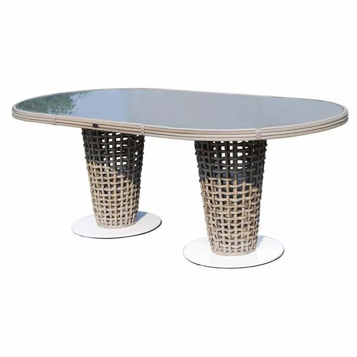 Skyline Design Dynasty 7-Piece Dining Set with Sunbrella Cushion - Kubu Mushroom