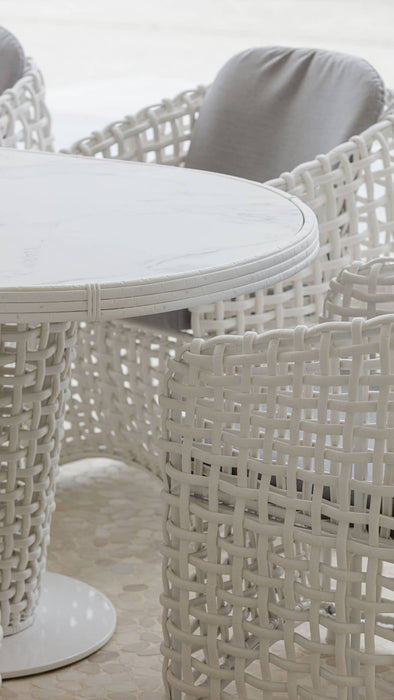 Skyline Design Dynasty 7-Piece Dining Set with Sunbrella Cushion - Kubu Mushroom