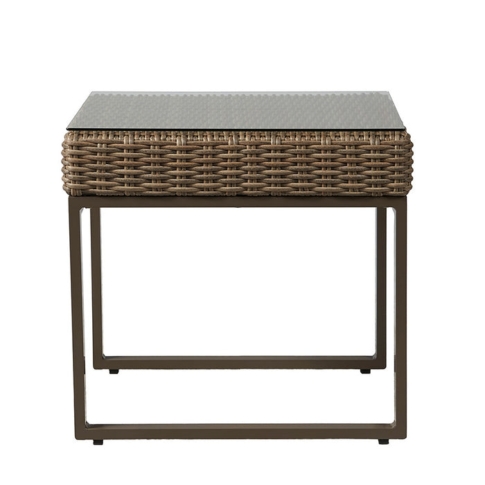 Lloyd Flanders Milan 25" Square End Table in Brushwood Finish