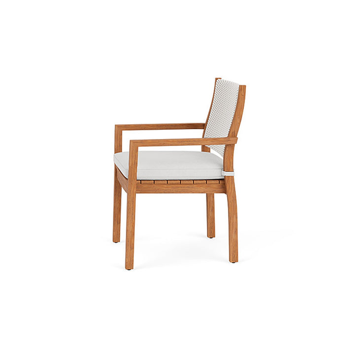 Lloyd Flanders Teak Loom Back Teak Dining Armchair