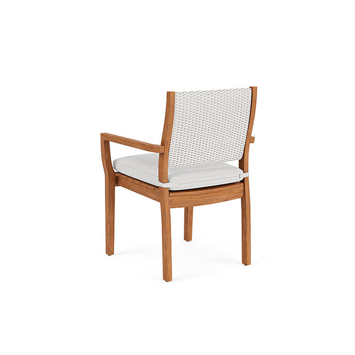 Lloyd Flanders Teak Loom Back Teak Dining Armchair