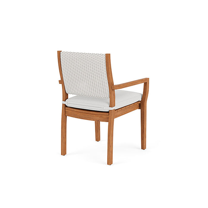 Lloyd Flanders Teak Loom Back Teak Dining Armchair