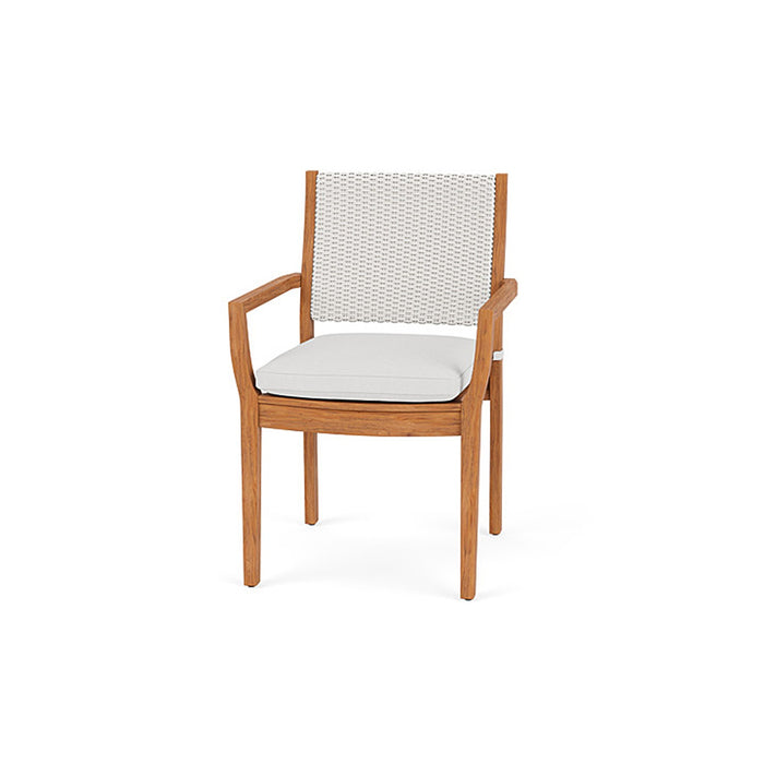 Lloyd Flanders Teak Loom Back Teak Dining Armchair
