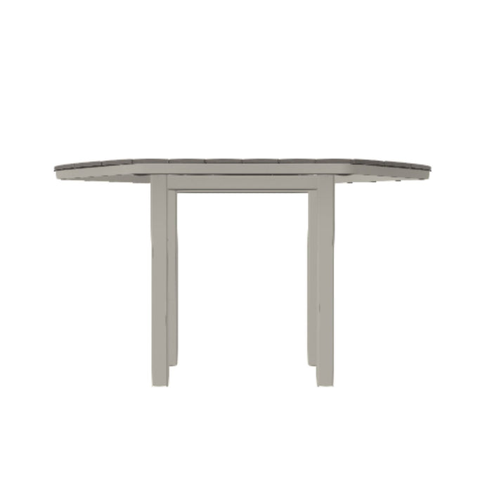 Telescope Casual Rustic Polymer Balcony Height Table With 62" Hexagonal Table Top