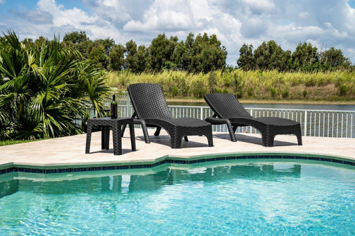 Rainbow Outdoor Roma Set of 2 Chaise Lounger - Anthracite - Anthracite