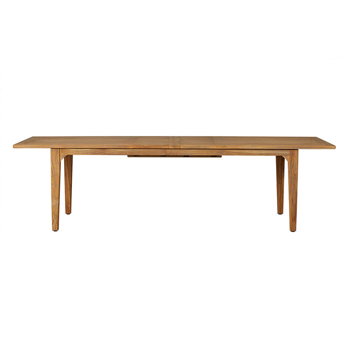 Lloyd Flanders Teak 86-110" Double Butterfly Leaf Umbrella Table in Antique Gray Finish