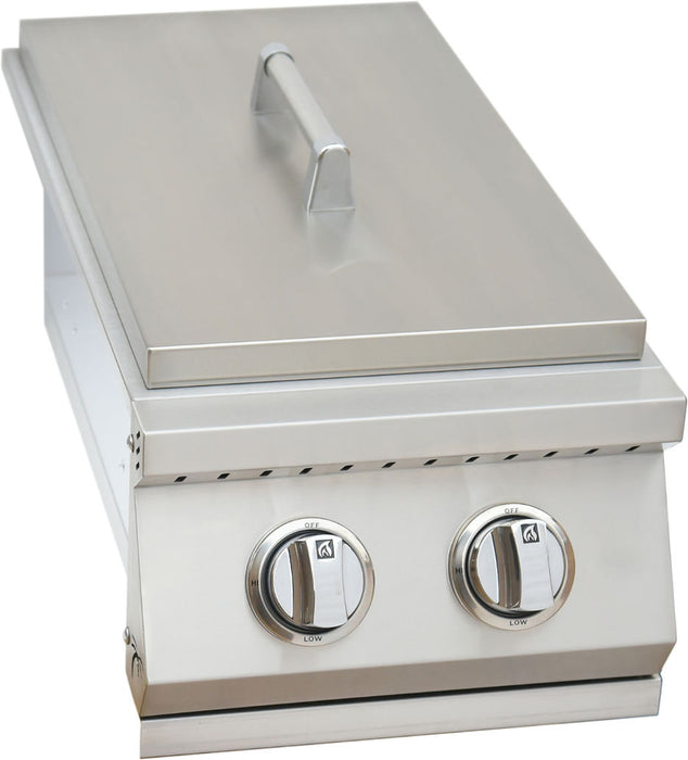 Kokomo Built In Double Side Burner Stainless Steel with Removable Cover