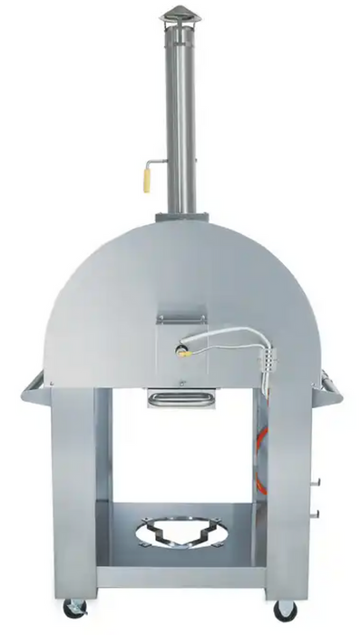 Kokomo 32 Inch Dual Fuel Gas or Wood Fired Stainless Steel Pizza Oven