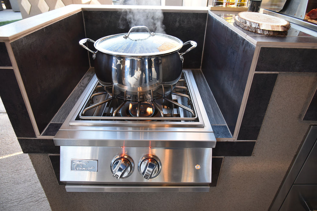 Kokomo Professional Built-in Power Burner with Led Lights and Removable Grate for Wok