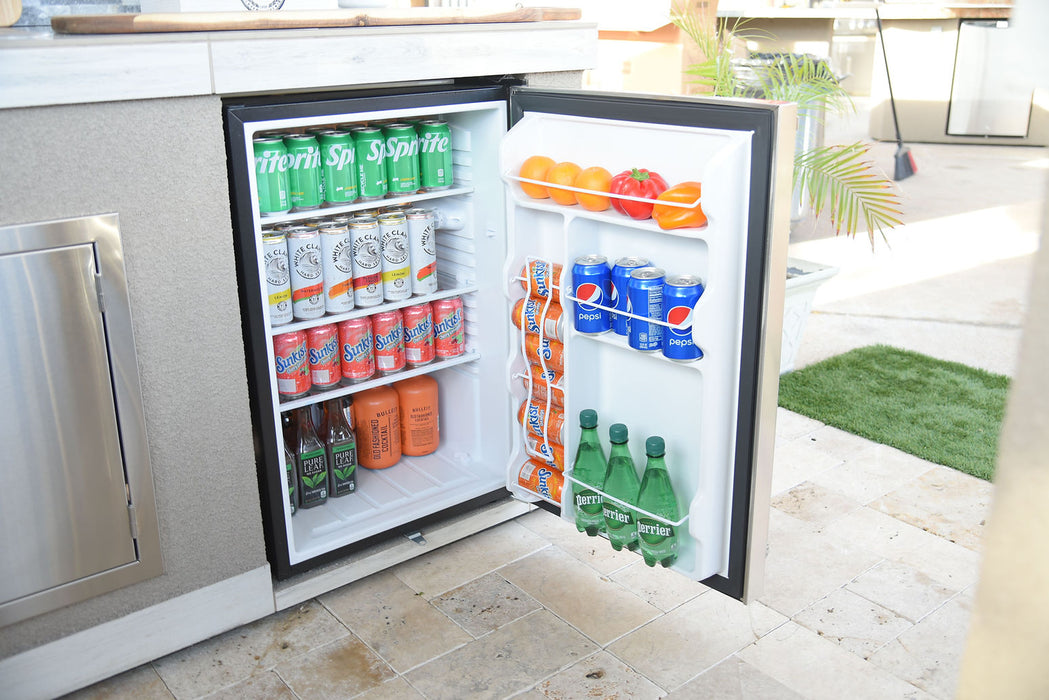 Kokomo Pro Built-In Outdoor Kitchen Refrigerator with Temp Control Soda Rack Pro Sleeve