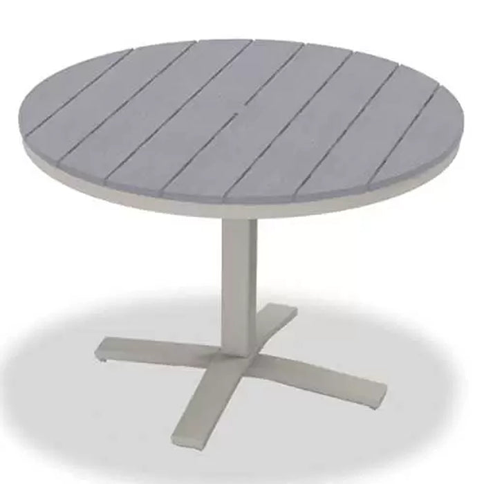 Telescope Casual Rustic Polymer Dining Height Pedestal Table With 36" Round Table Top