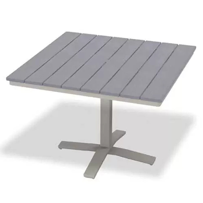 Telescope Casual Rustic Polymer Dining Height Pedestal Table With 42" Square Table Top