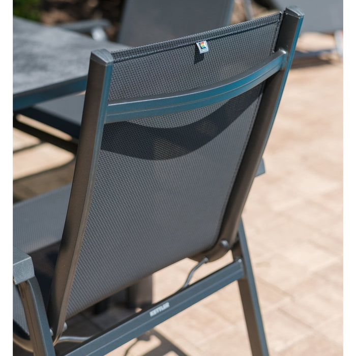 Kettler Basic Plus 5-Piece Dining Set- Stack Chairs & Table w/ Umbrella Hole