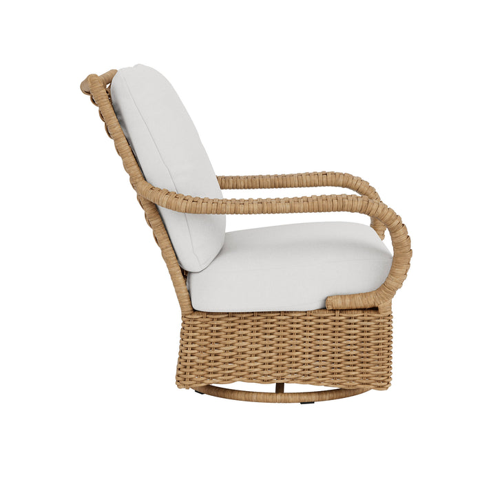 Lloyd Flanders Magnolia Swivel Glider Lounge Chair, side view