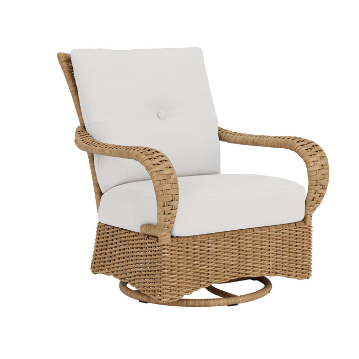 Lloyd Flanders Magnolia Swivel Glider Lounge Chair, three-quarter view