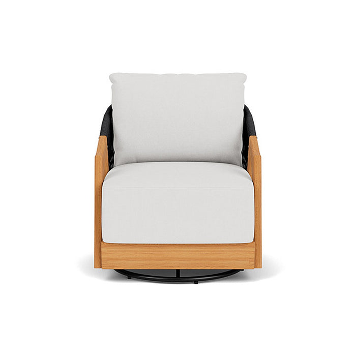 Lloyd Flanders Alpine Swivel Lounge Chair in Natural Teak Finish