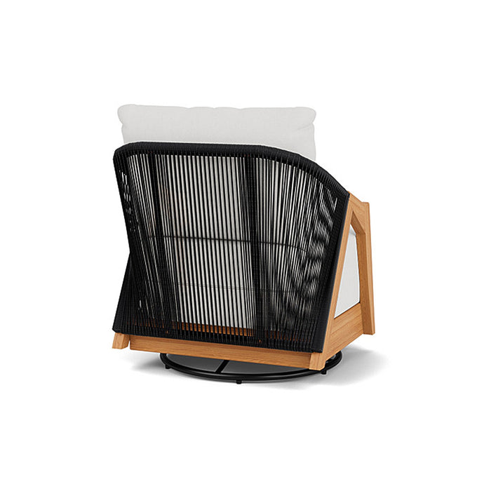 Lloyd Flanders Alpine Swivel Lounge Chair in Natural Teak Finish