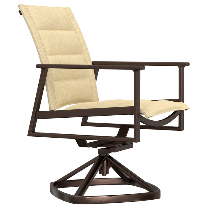 OW Lee Marin Padded Sling Swivel Rocker Dining Arm Chair