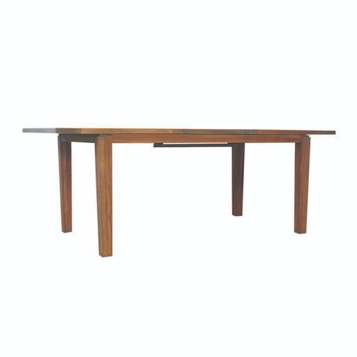 Teak 63-84" Butterfly Leaf Umbrella Dining Table in Antique Gray Finish (included)