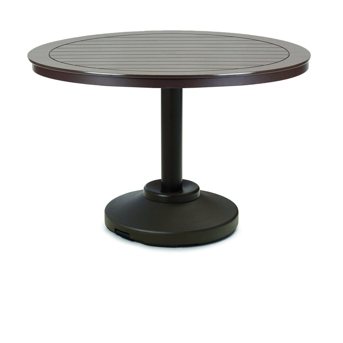 Telescope Casual Slat Dining Height 120-Pound Pedestal Table With " Round Table Top
