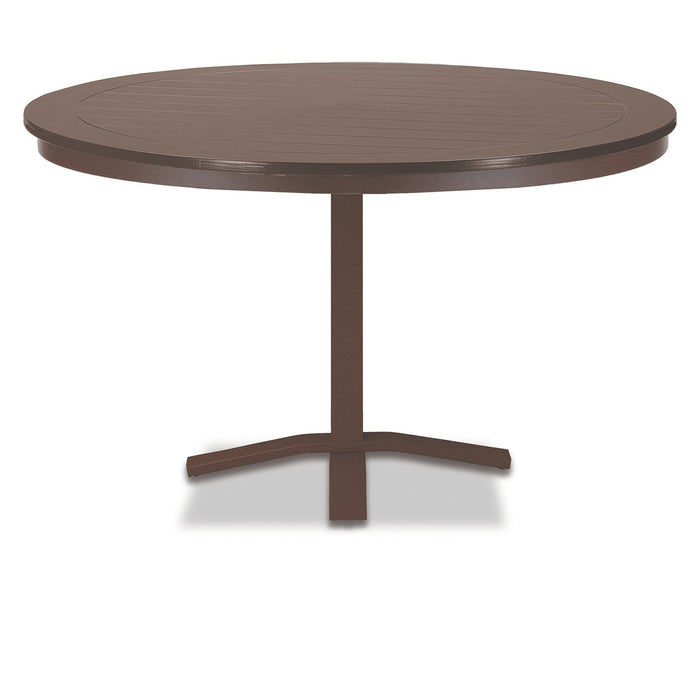 Slat Dining Height Pedestal Table With 48" Round Table Top