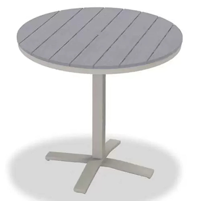 Rustic Polymer Bar Height Pedestal Table With 42" Round Table Top