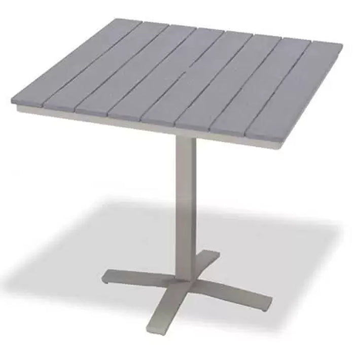 Telescope Casual Rustic Polymer Bar Height Pedestal Table With 42" Square Table Top