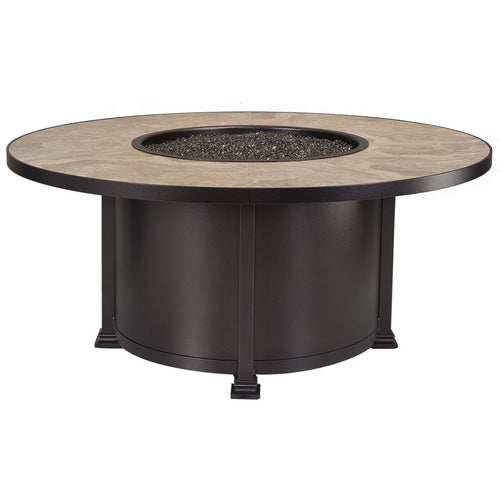OW Lee Casual Fireside 54" Round Chat Height Santorini Fire Pit