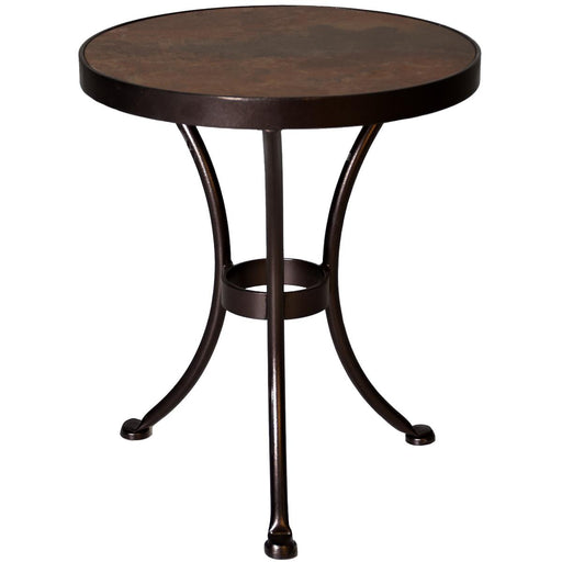 OW Lee 20" Round Porcelain Tile Iron Side Table 20" Round