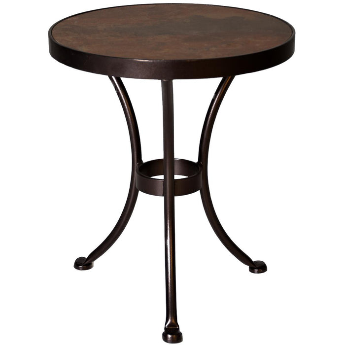 OW Lee 20" Round Porcelain Tile Iron Side Table 20" Round