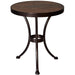 OW Lee 20" Round Porcelain Tile Iron Side Table 20" Round