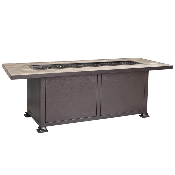 OW Lee Casual Fireside 28" x 72" Chat Height Santorini Fire Pit