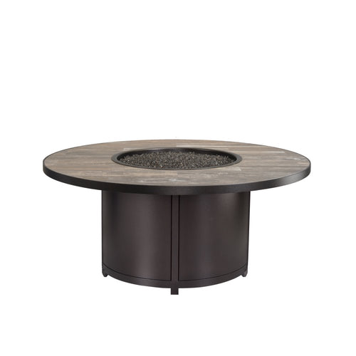 OW Lee Casual Fireside 54" Rd. Chat Height Elba Aluminum Fire Pit