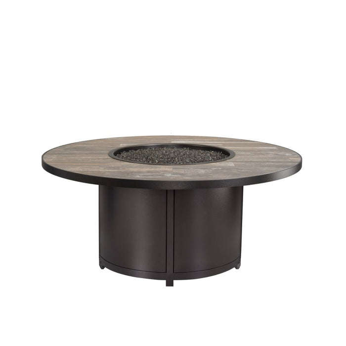OW Lee Casual Fireside 54" Rd. Chat Height Elba Aluminum Fire Pit